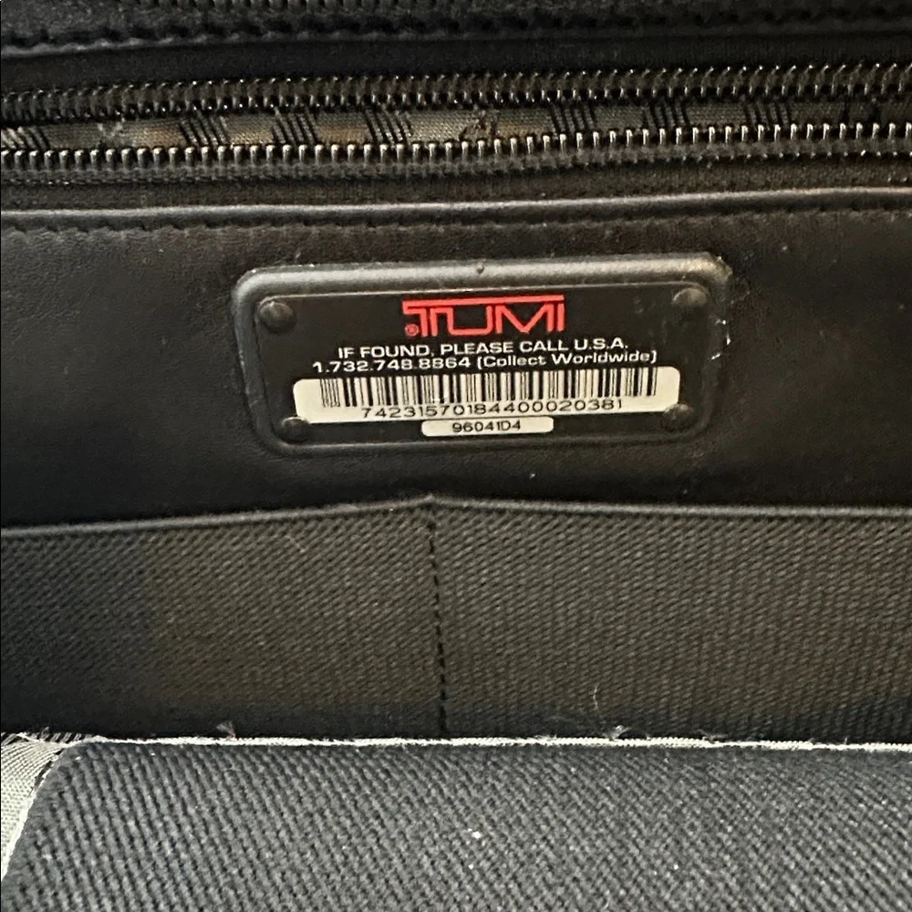 Tumi Alpha Leather Expandable Organizer Briefcase Black Laptop Bag